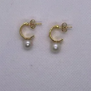 Mejuri | Jewelry | Mejuri Bold Pearl Huggies | Poshmark